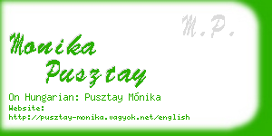 monika pusztay business card