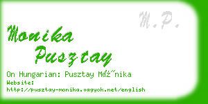 monika pusztay business card